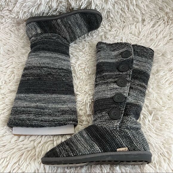 Muk luks gray slipper boots Mid Calf size 8 EUC - Picture 11 of 12